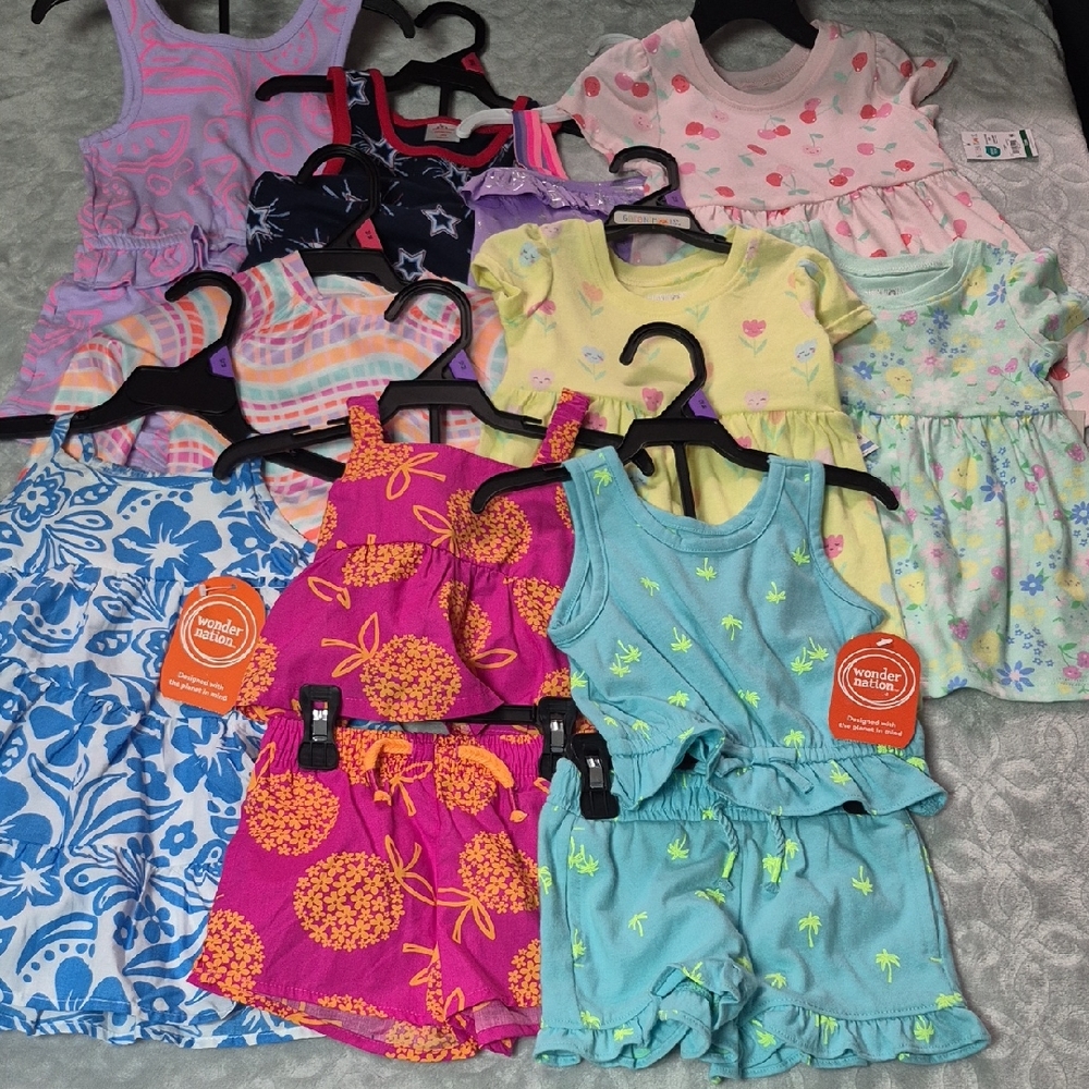 10 Assorted Wonder Nation And Garanimals Kids Clothing Sets - 12M/18M